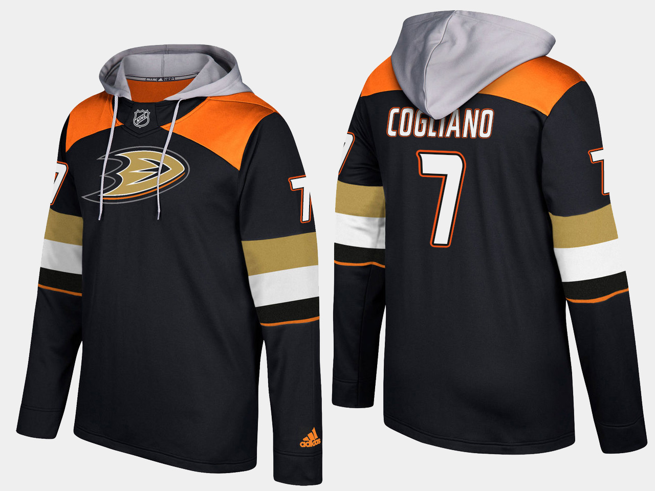 Men NHL Anaheim ducks #7 andrew cogliano black hoodie